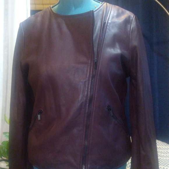 Neiman Marcus The Leather Collection Moto Jacket Sz L - Picture 2 of 15
